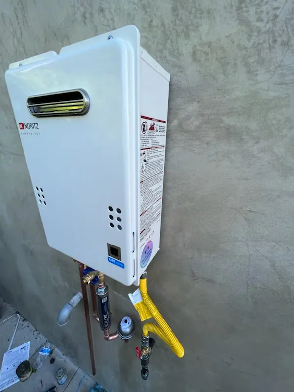 Tankless water heater installation for Alvan homes